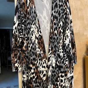 Avenue Animal Print Cardigan - Black, Brown, Grey, Cream